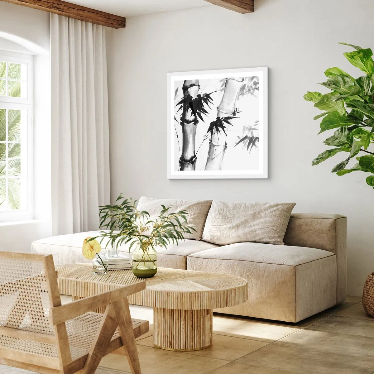 Póster en marco blanco - Primer plano de Oriente - 40x40 cm