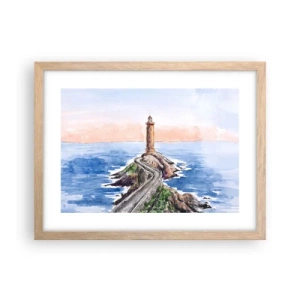 Póster en marco roble claro - Frente al mar - 40x30 cm