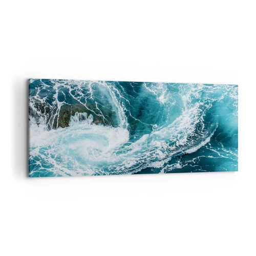 Cuadro sobre lienzo - Impresión de Imagen - Remolino oceánico dinámico - 120x50cm - Torbellino al núcleo de la Tierra - Decoración de pared moderna para salón y dormitorio ARTTOR