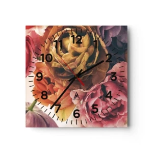 Reloj de pared - Reloj de vidrio - Celebración de la vida - 30x30 cm