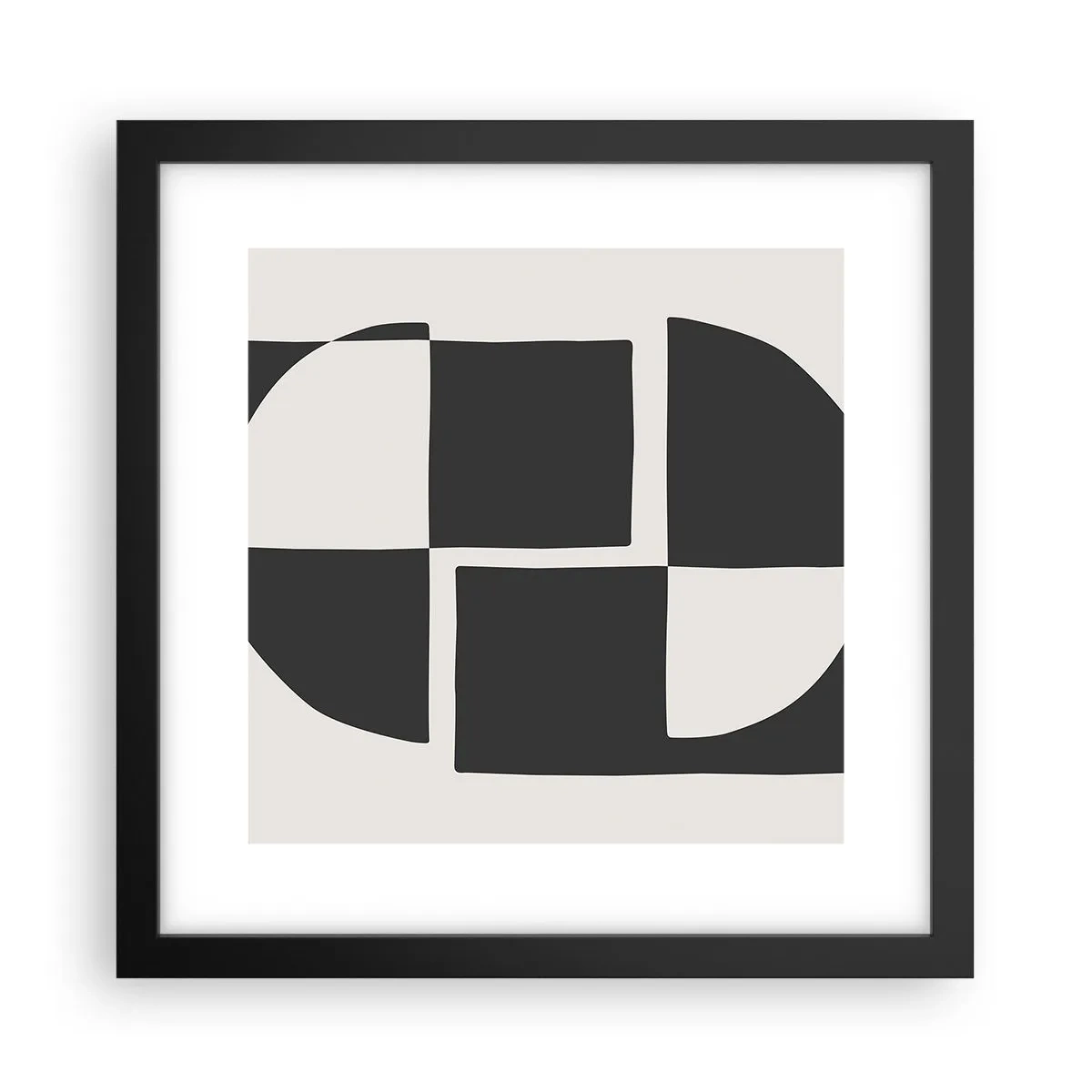 Póster en marco negro - Antítesis - síntesis - 30x30 cm