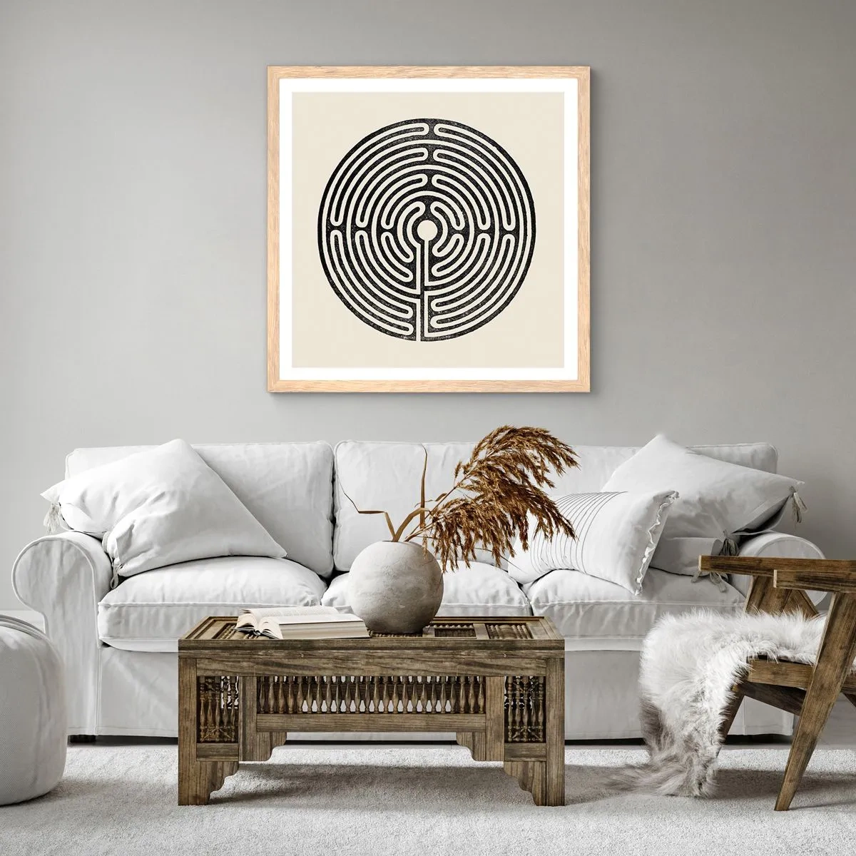 Póster en marco roble claro - Orden misterioso - 30x30 cm