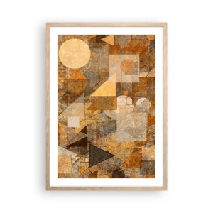 Póster en marco roble claro - Estudio cubista en bronce - 50x70 cm