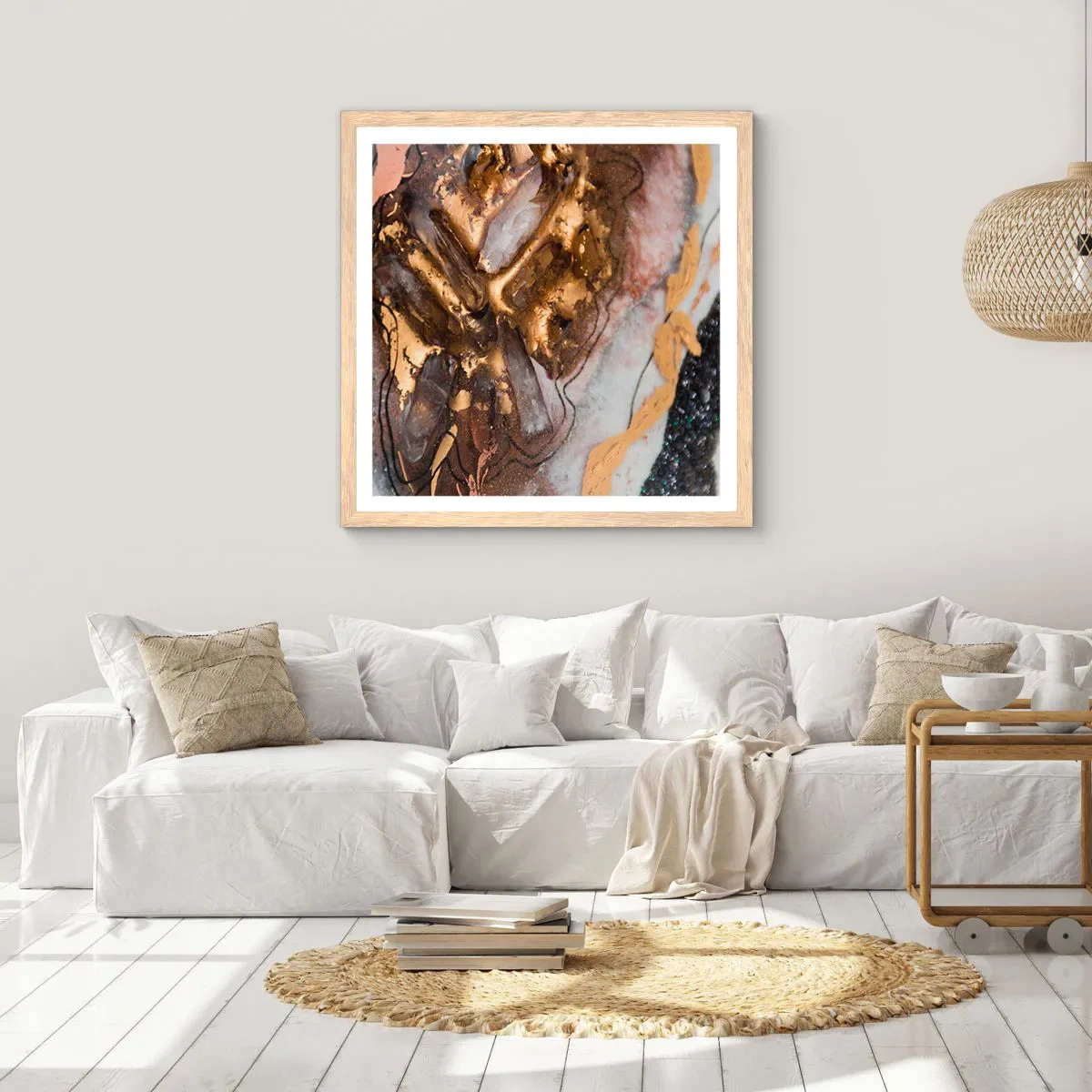 Póster en marco roble claro - Elemento de la tierra - 30x30 cm