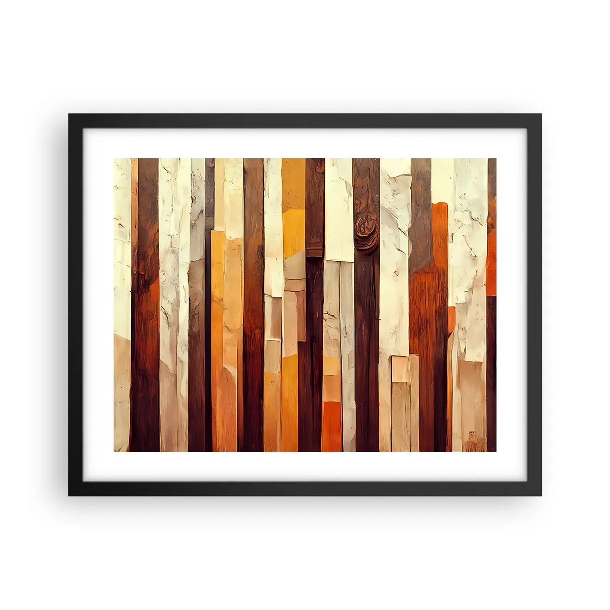 Póster en marco negro - Himno de los árboles del bosque - 50x40 cm