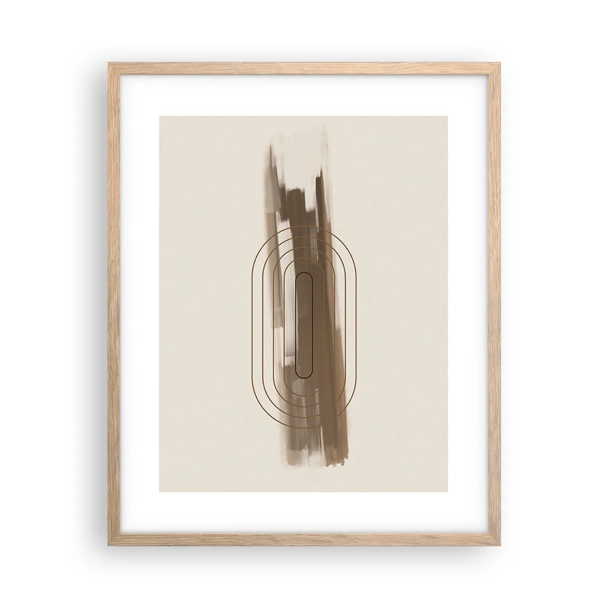 Póster en marco roble claro - Un soplo de gris - 40x50 cm