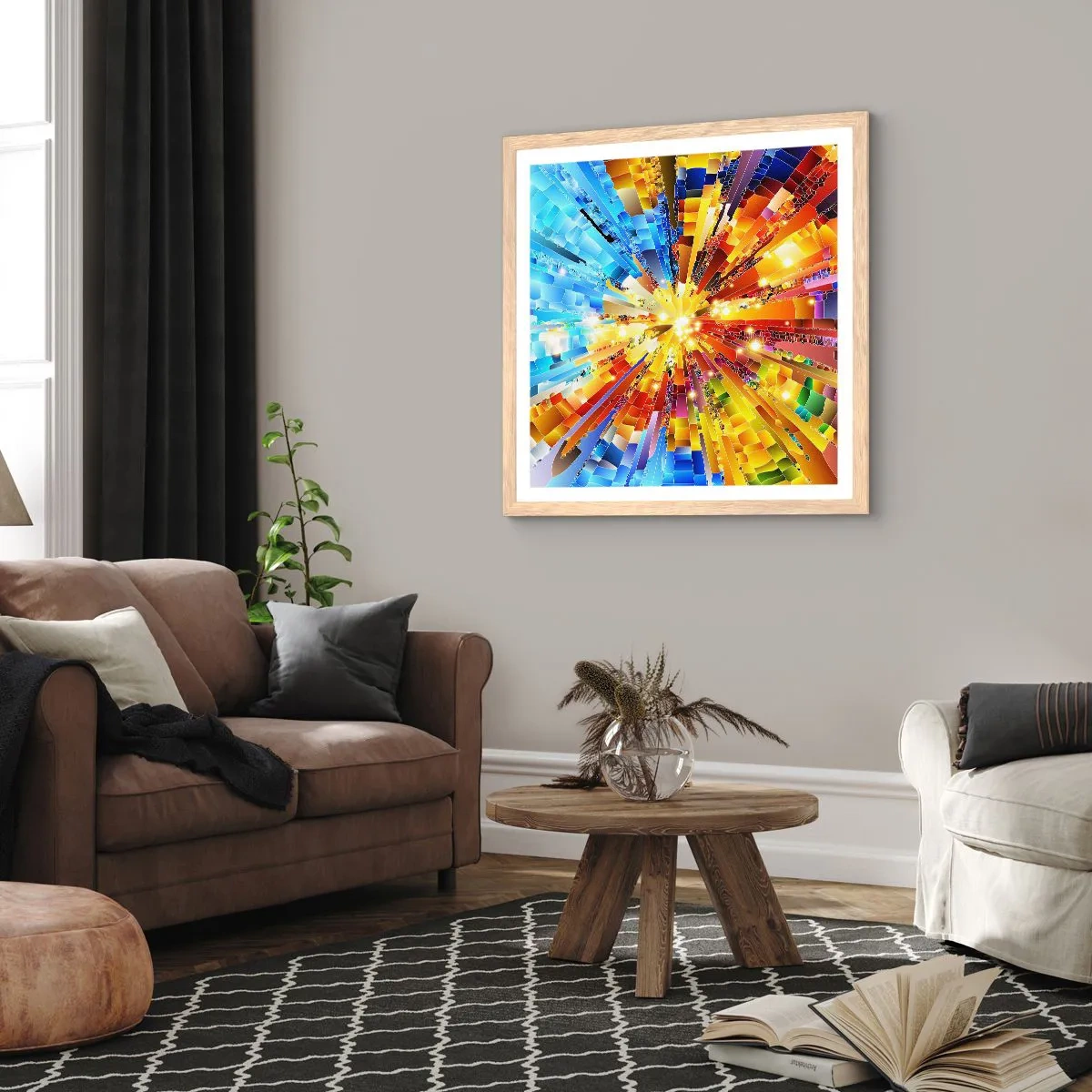 Póster en marco roble claro - In medias res - 40x40 cm