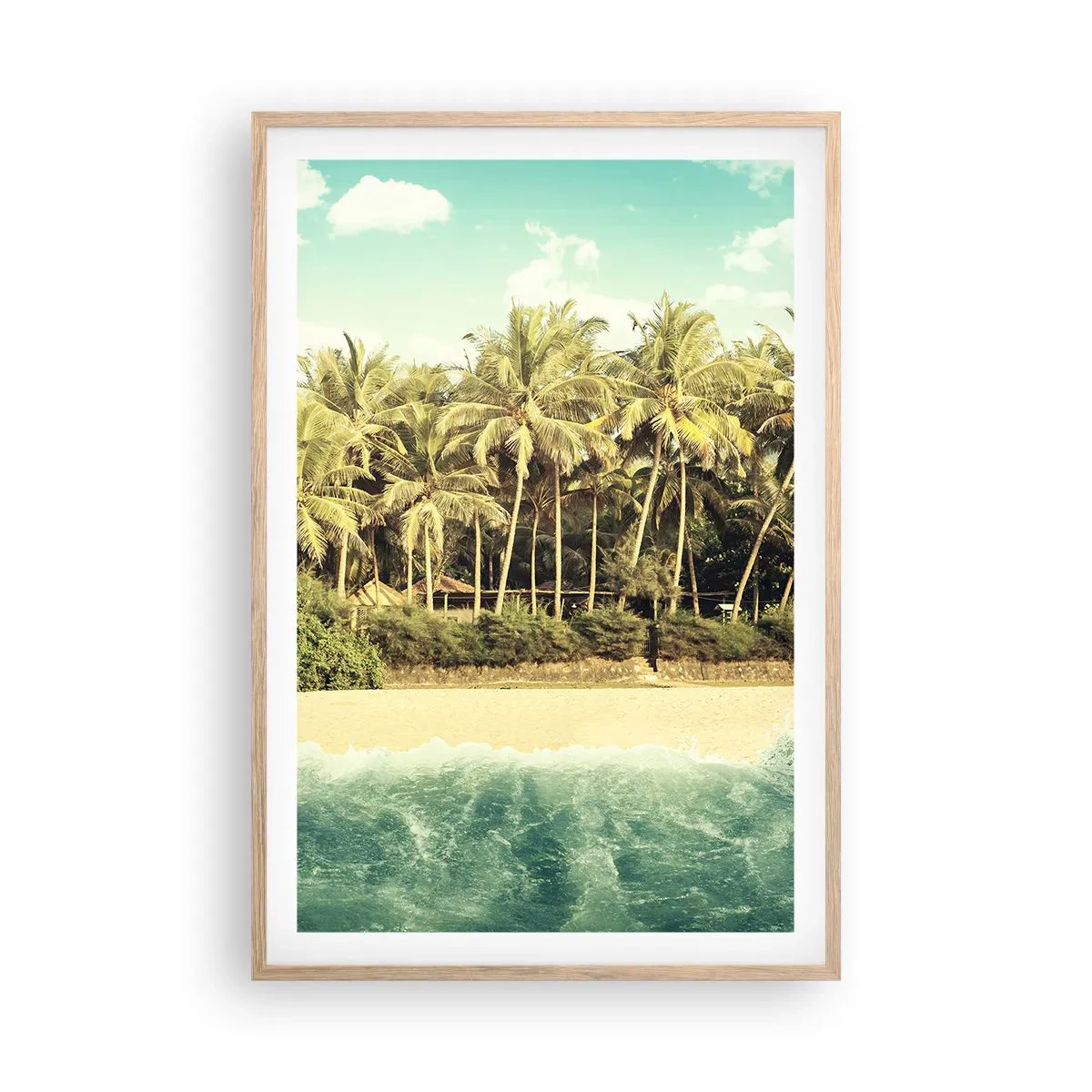 Póster en marco roble claro - ¿Qué tal aquí? - 61x91 cm