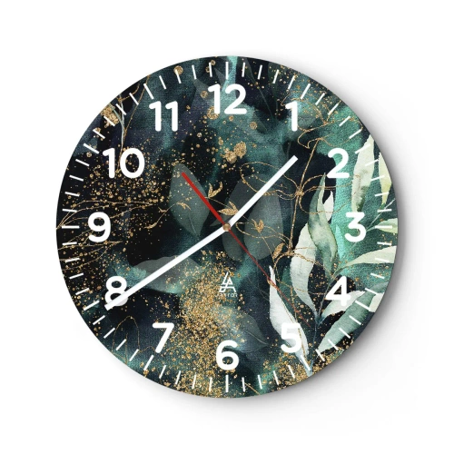 Reloj de pared - Reloj de vidrio - Jardín encantado - 30x30 cm