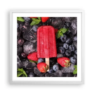 Póster en marco blanco - El sabor del verano caluroso - 50x50 cm