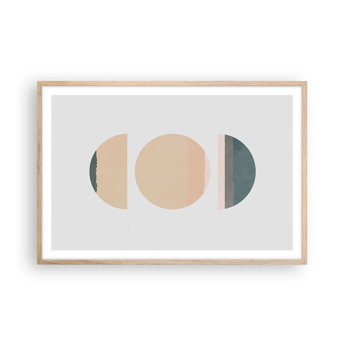 Póster en marco roble claro - Círculo tras círculo - 91x61 cm