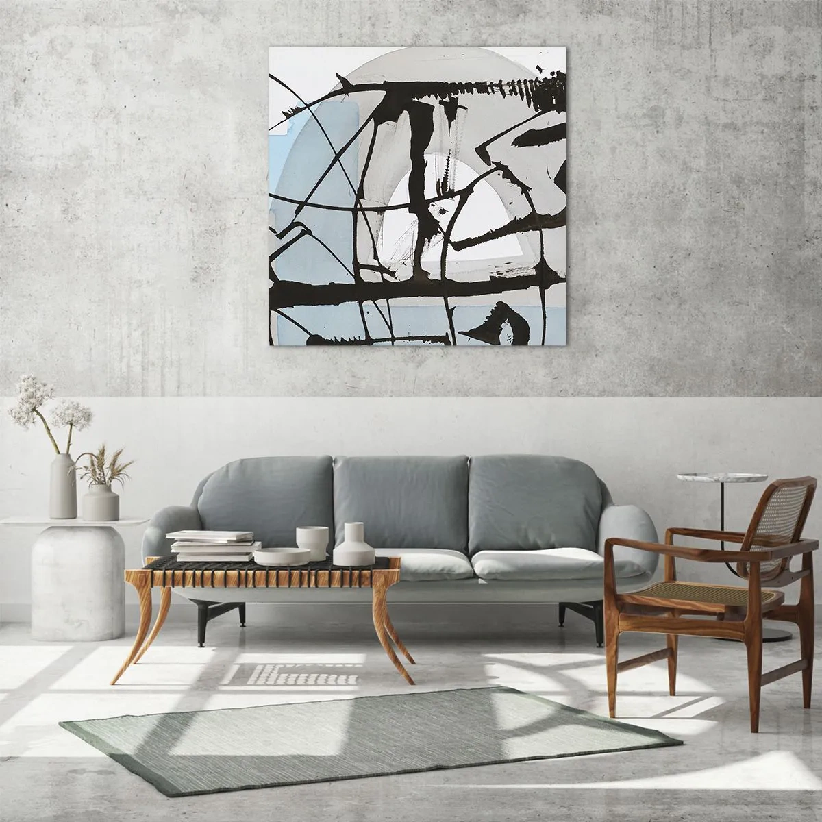 Cuadro sobre vidrio - Impresiones sobre Vidrio - Azul a pesar de todo - 70x70 cm