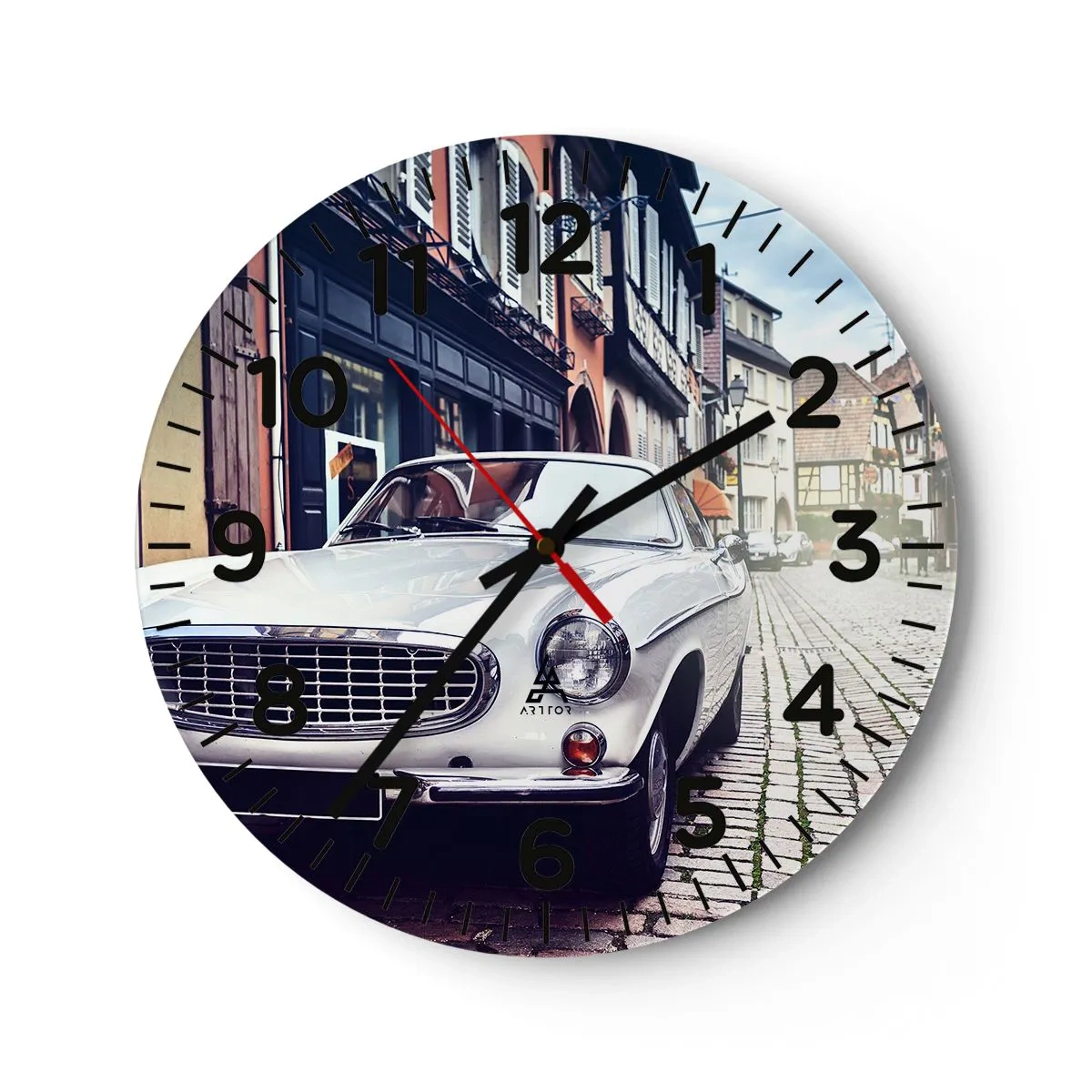 Reloj de pared - Reloj de vidrio - El pasado está aquí - 30x30 cm