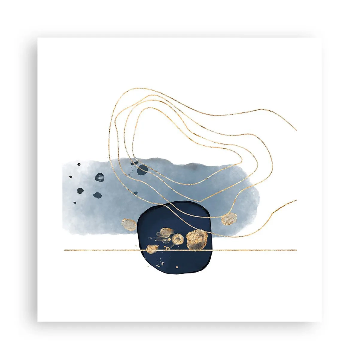 Póster - Fantasía azul y oro - 40x40 cm