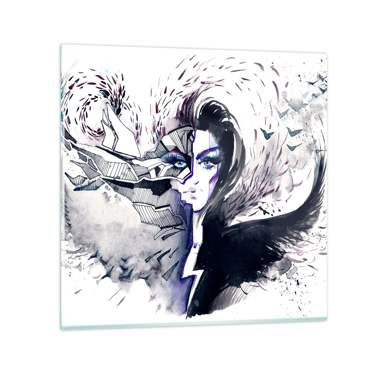 Cuadro sobre vidrio - Impresiones sobre Vidrio - Demoníaca y hermosa - 60x60 cm
