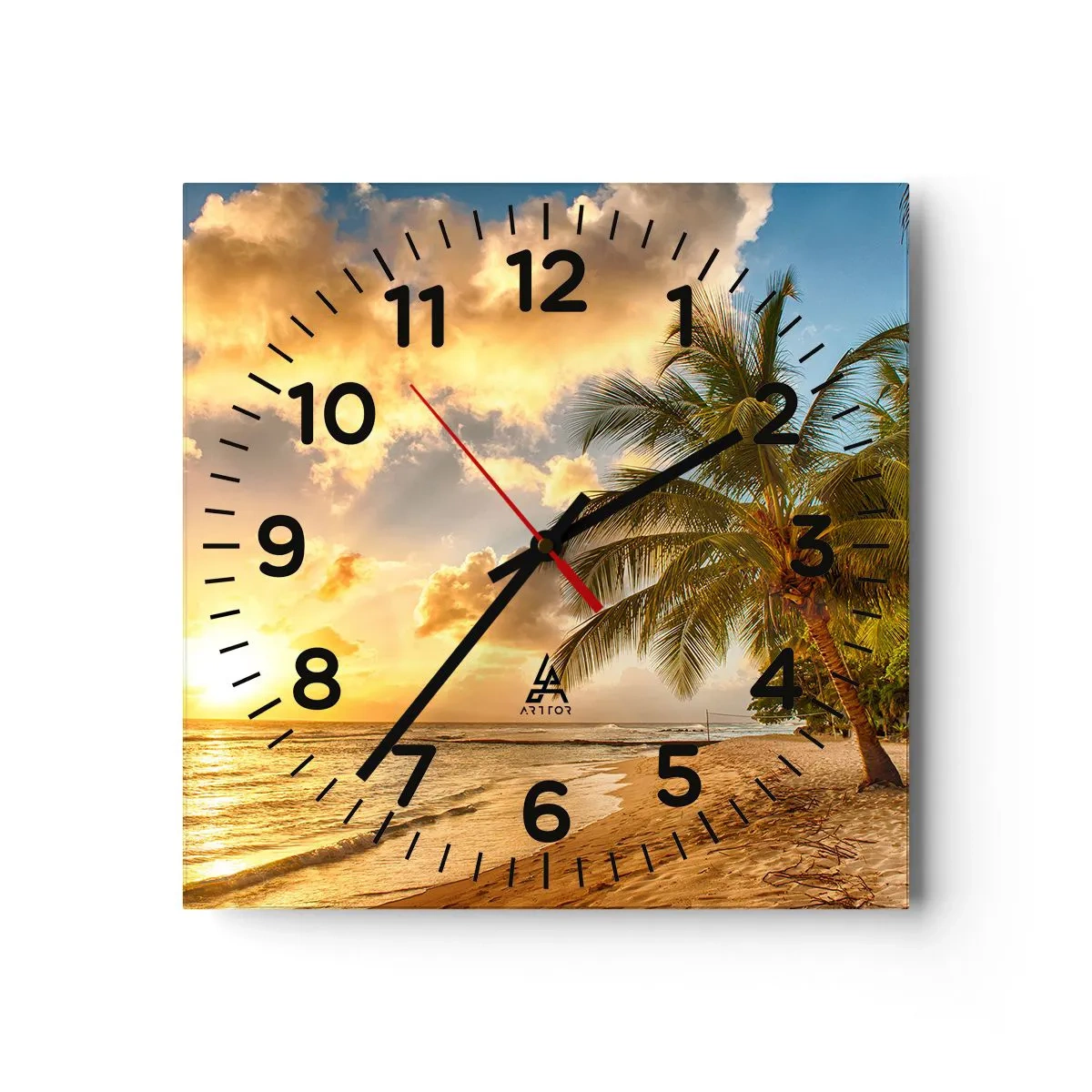 Reloj de pared - Reloj de vidrio - El eterno verano, siempre de vacaciones - 40x40 cm