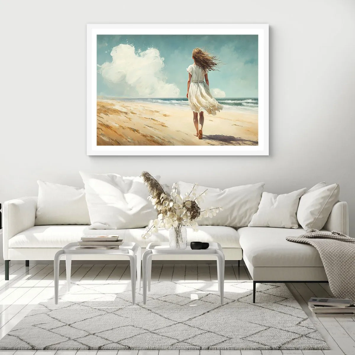 Póster en marco blanco - Al encuentro del sol y del viento - 100x70 cm