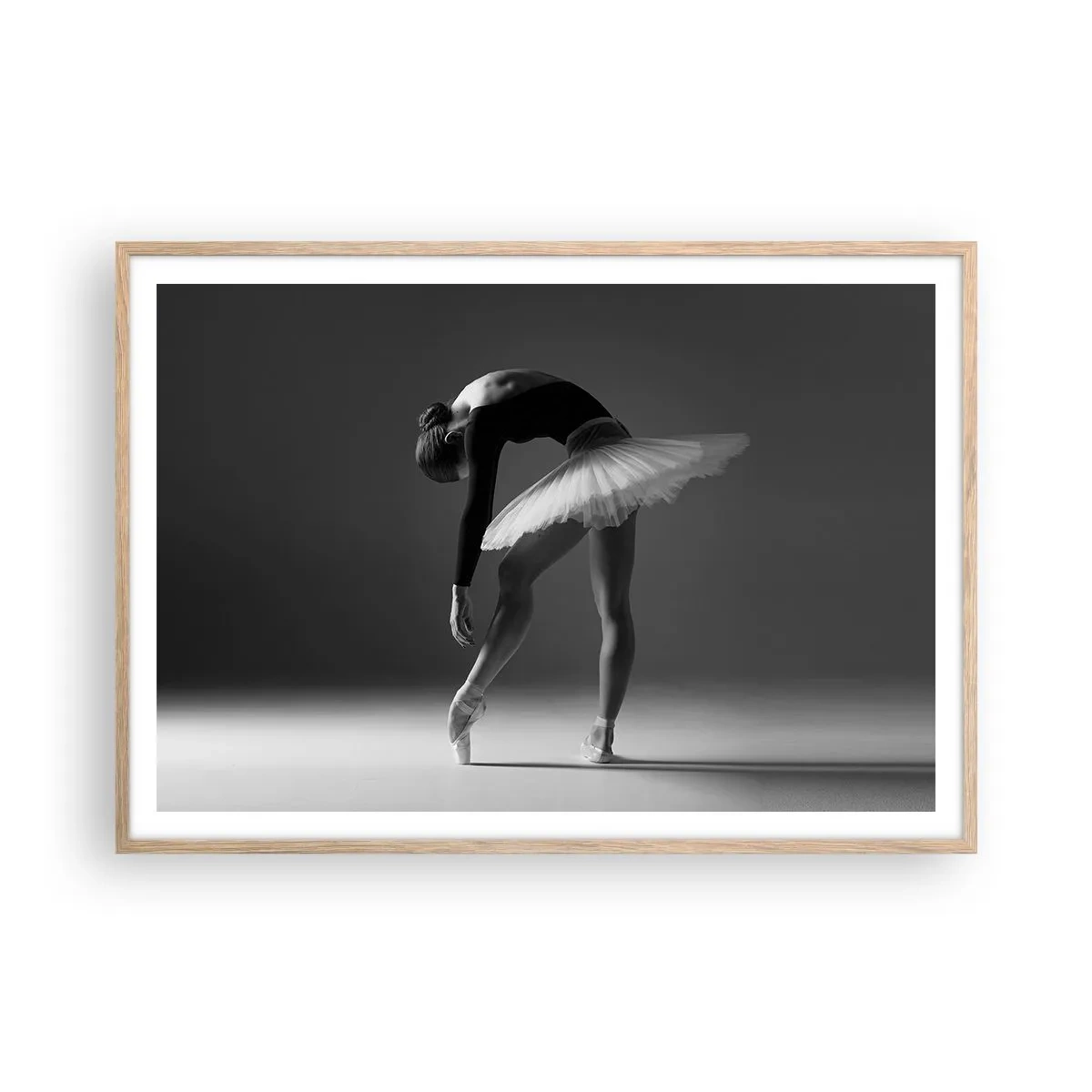 Póster en marco roble claro - Bella bailarina - 100x70 cm