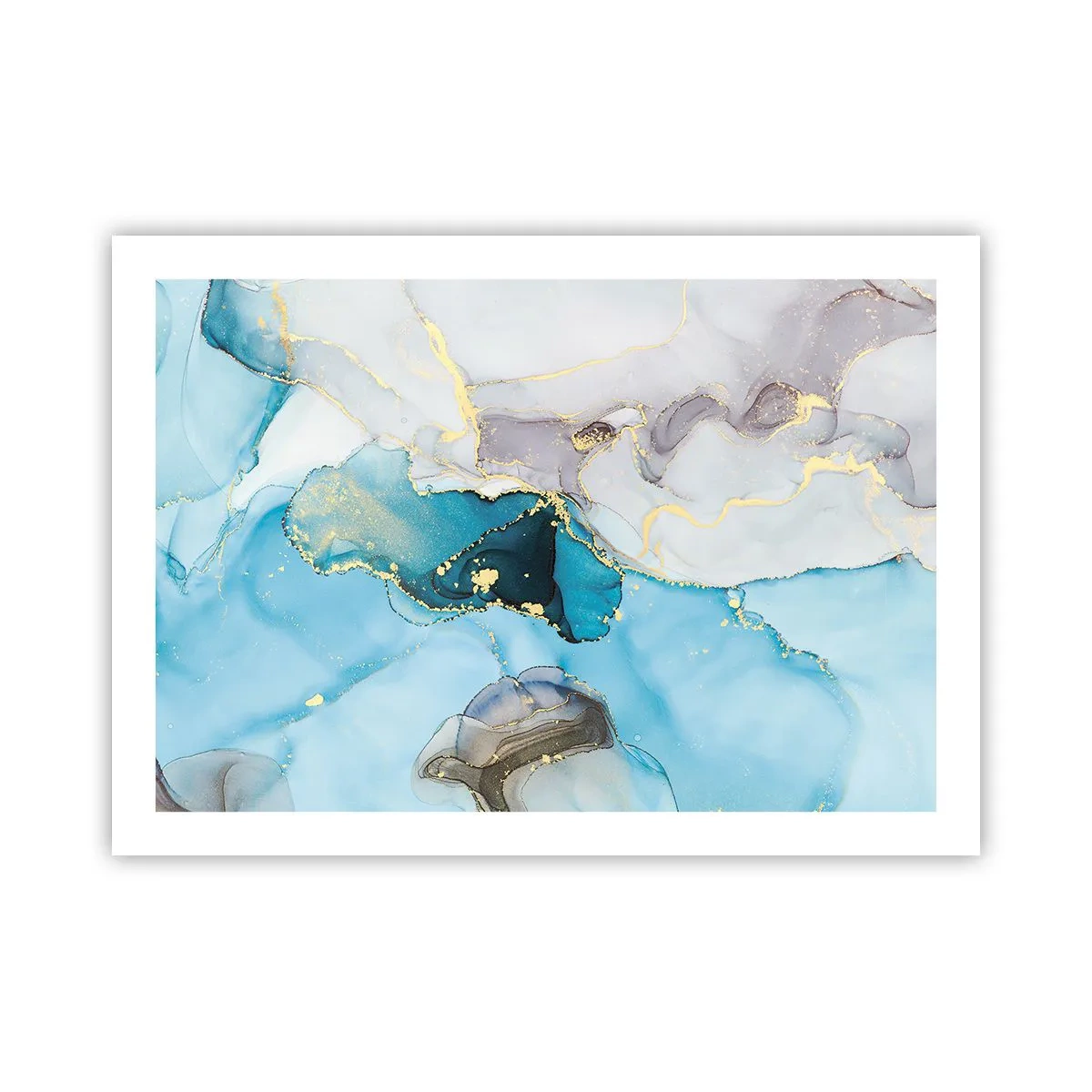 Póster - Un estudio del encuentro entre el gris y el turquesa - 70x50 cm