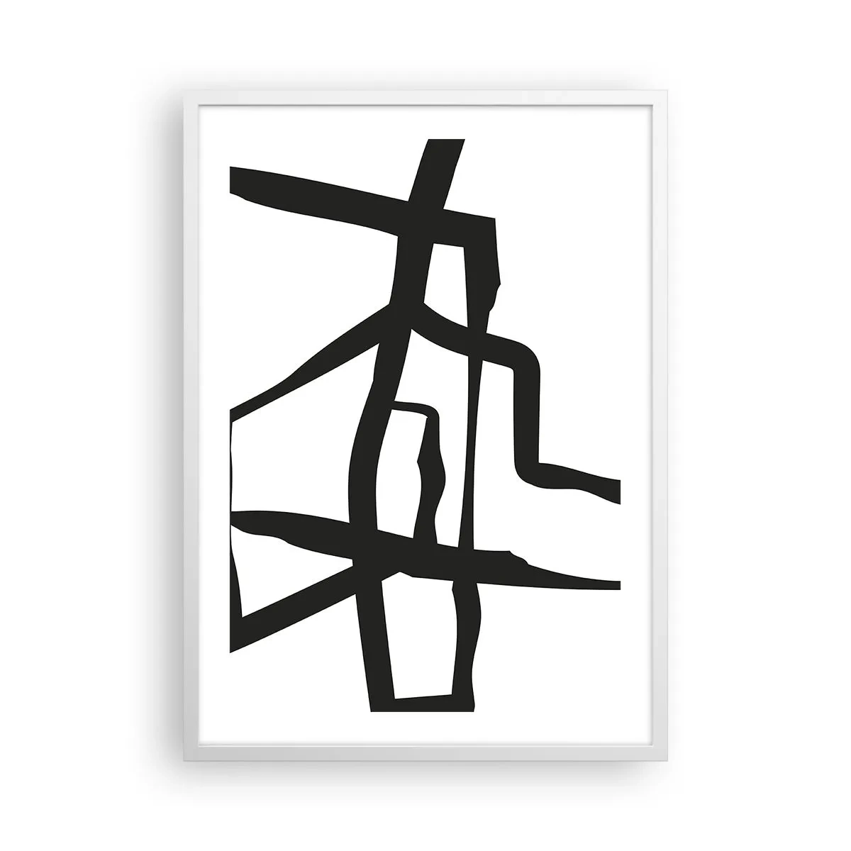 Póster en marco blanco - Construcción en blanco y negro - 50x70 cm