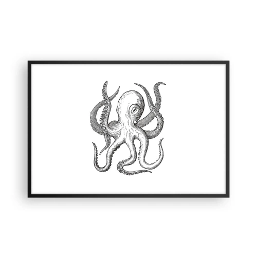 Póster en marco negro - Bailando con olas - 91x61 cm