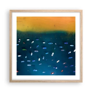 Póster en marco roble claro - Un juego de vacaciones - 50x50 cm