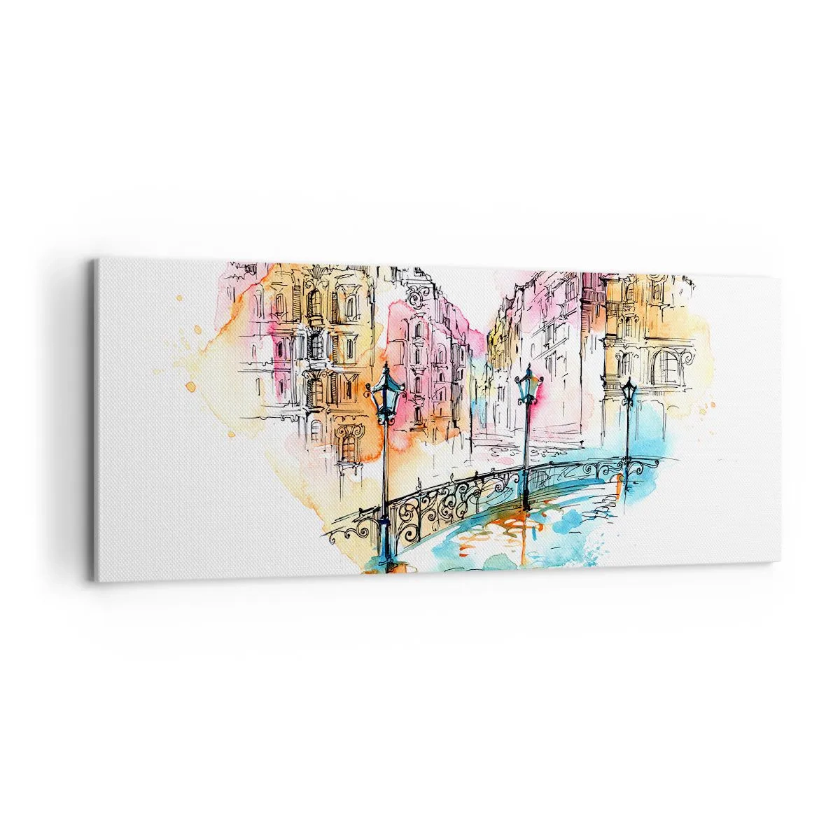 Cuadro sobre lienzo - Impresión de Imagen - El corazón de la ciudad - 100x40 cm