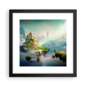 Póster en marco negro - El medio de la nada - islas flotantes - 30x30 cm