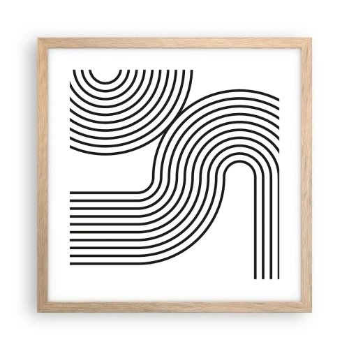 Póster en marco roble claro - En una curva - 40x40 cm