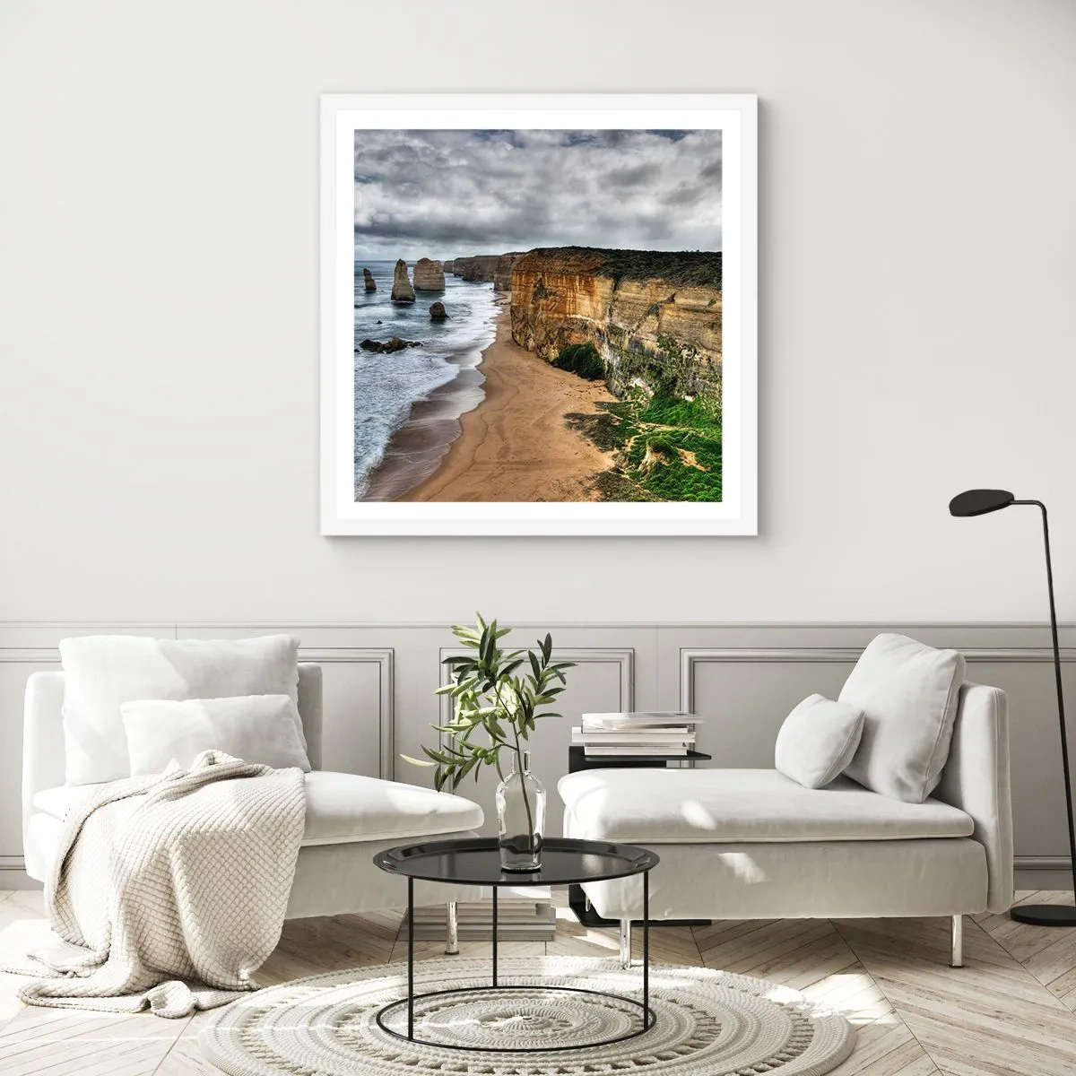 Póster en marco blanco - Belleza en bruto - 30x30 cm