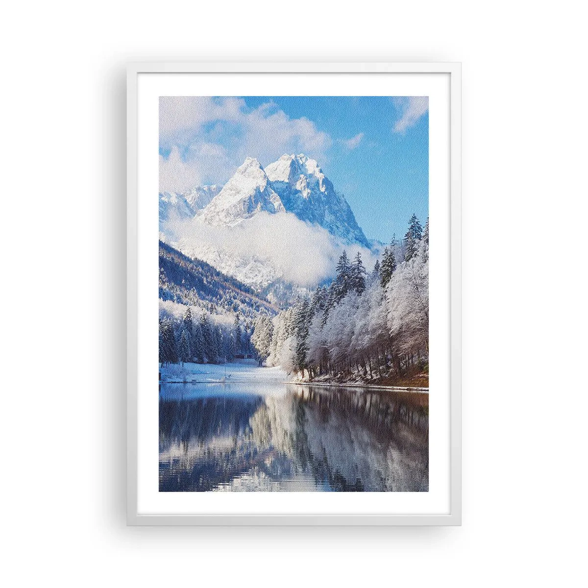 Póster en marco blanco - Guardia de nieve - 50x70 cm