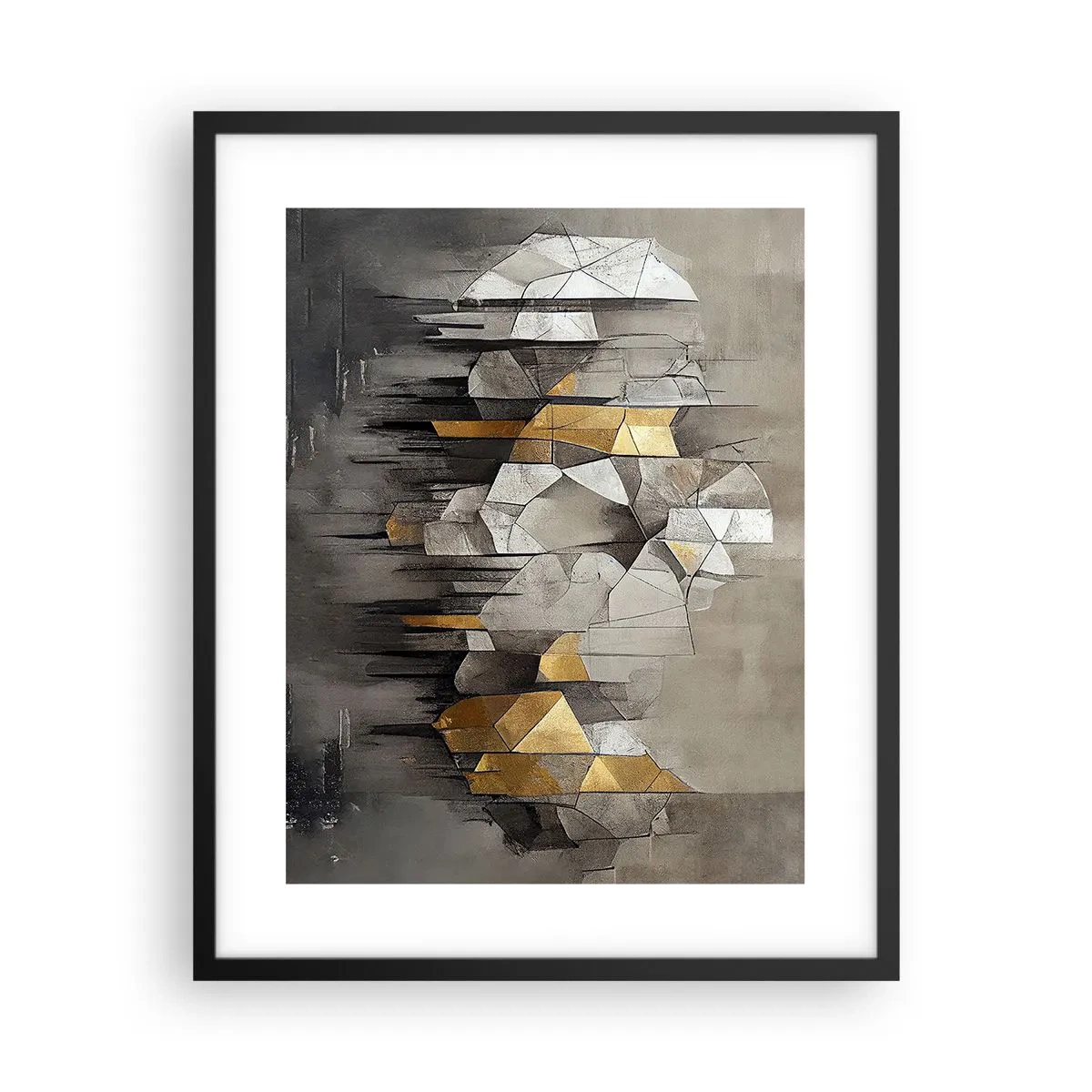Póster en marco negro - Composición hecha de hielo y luz - 40x50 cm