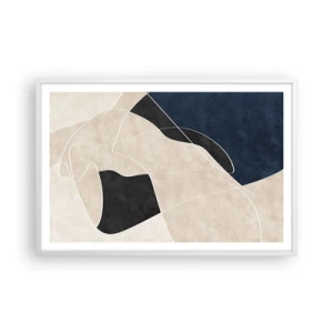 Póster en marco blanco - Composición abstracta - contraste de colores - 91x61 cm