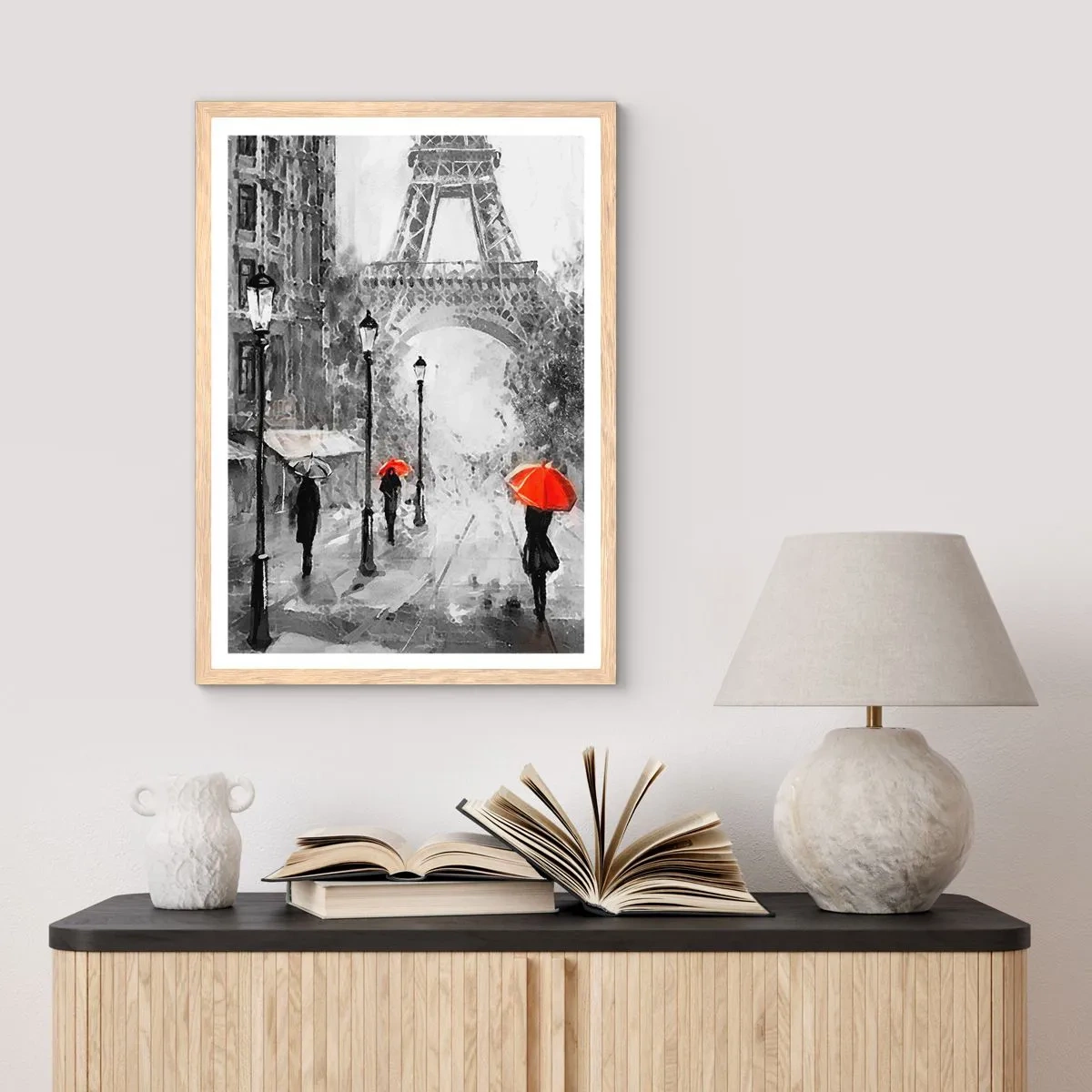 Póster en marco roble claro - Todos los caminos conducen a ella - 40x50 cm