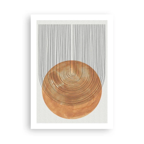 Póster - Abstracción geométrica en tonos terrosos - 50x70cm - Una composición soleada - Decoración de pared moderna para salón y dormitorio ARTTOR
