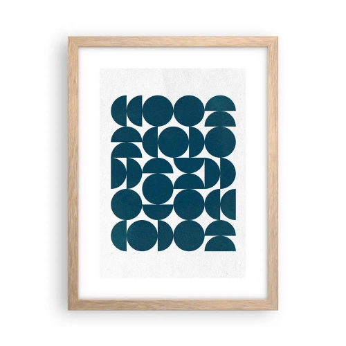 Póster en marco roble claro - Círculos y semicírculos - 30x40 cm