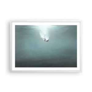 Póster en marco blanco - En el abrazo del océano - 70x50 cm