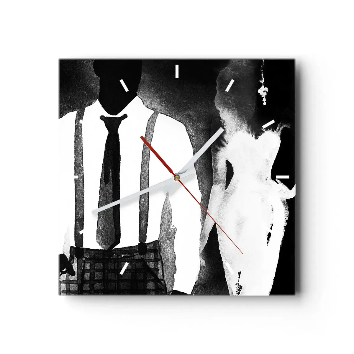 Reloj de pared - Reloj de vidrio - En un ambiente noir - 40x40 cm