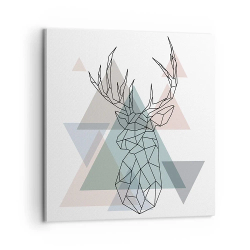 Cuadro sobre lienzo - Impresión de Imagen - En un bosque geométrico - 60x60 cm