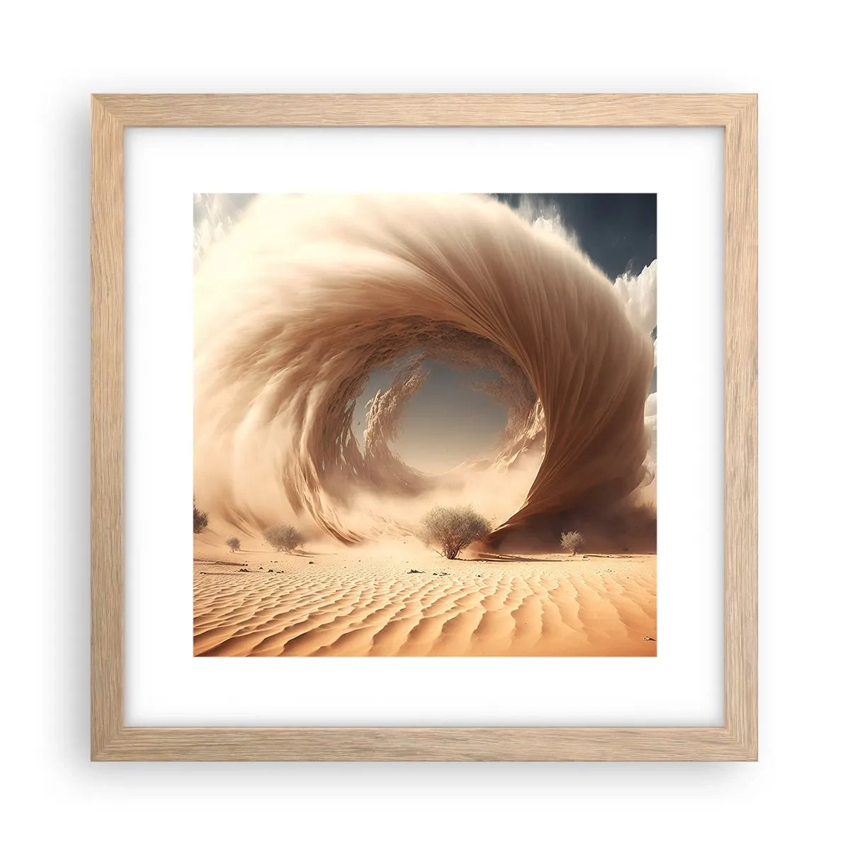 Póster en marco roble claro - Portal abierto - 30x30 cm