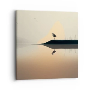 Cuadro sobre lienzo - Impresión de Imagen - Un caballero en el lago - 30x30 cm