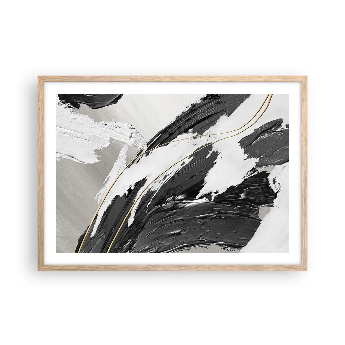 Póster en marco roble claro - Abstracción con estilo - 70x50 cm