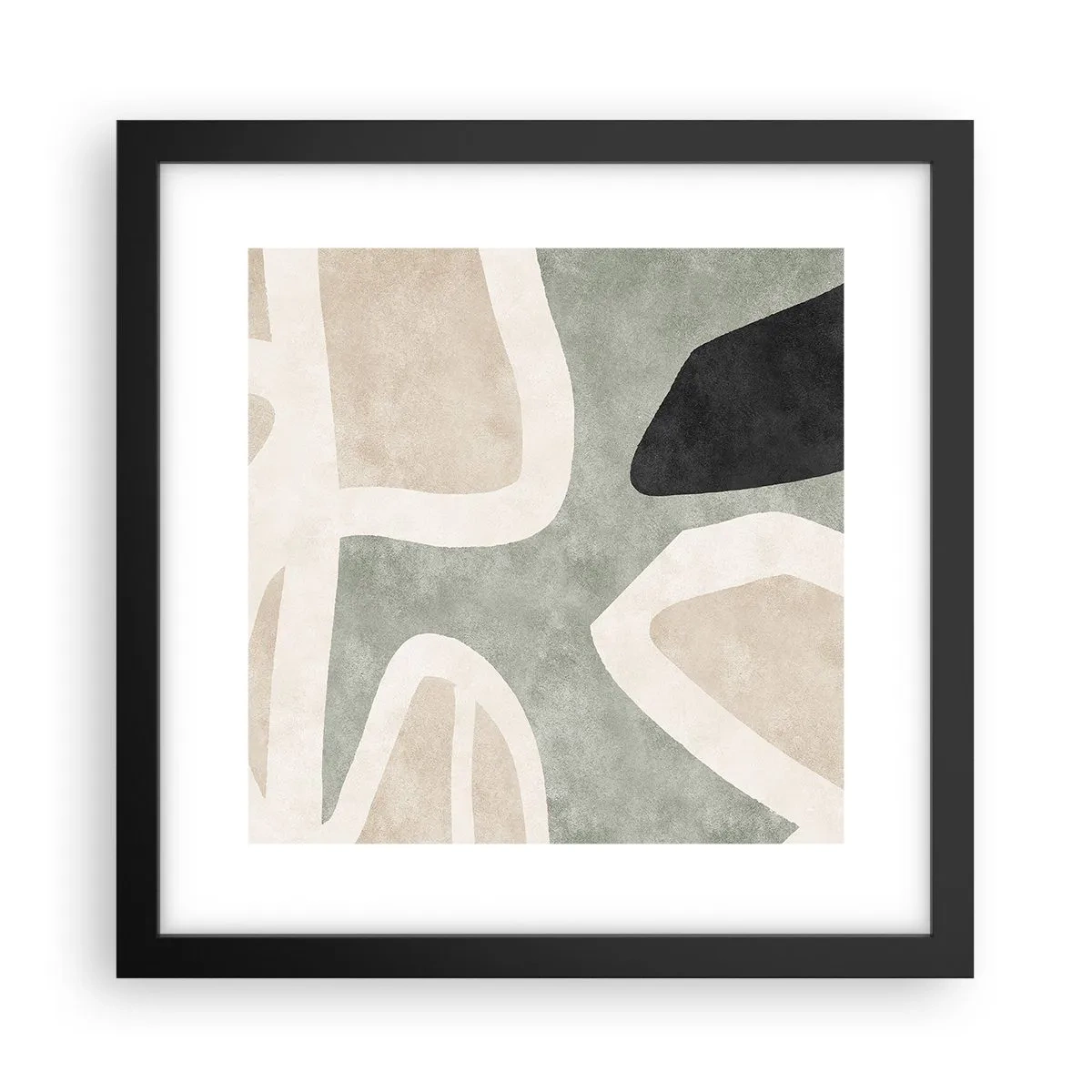 Póster en marco negro - Composición con un toque negro - 30x30 cm
