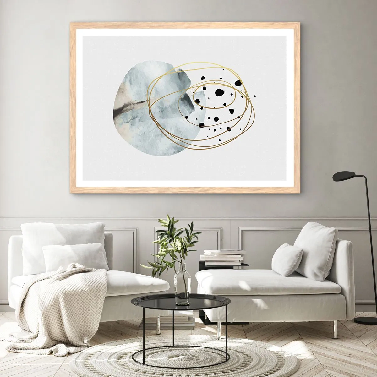 Póster en marco roble claro - El concepto del espacio - 100x70 cm