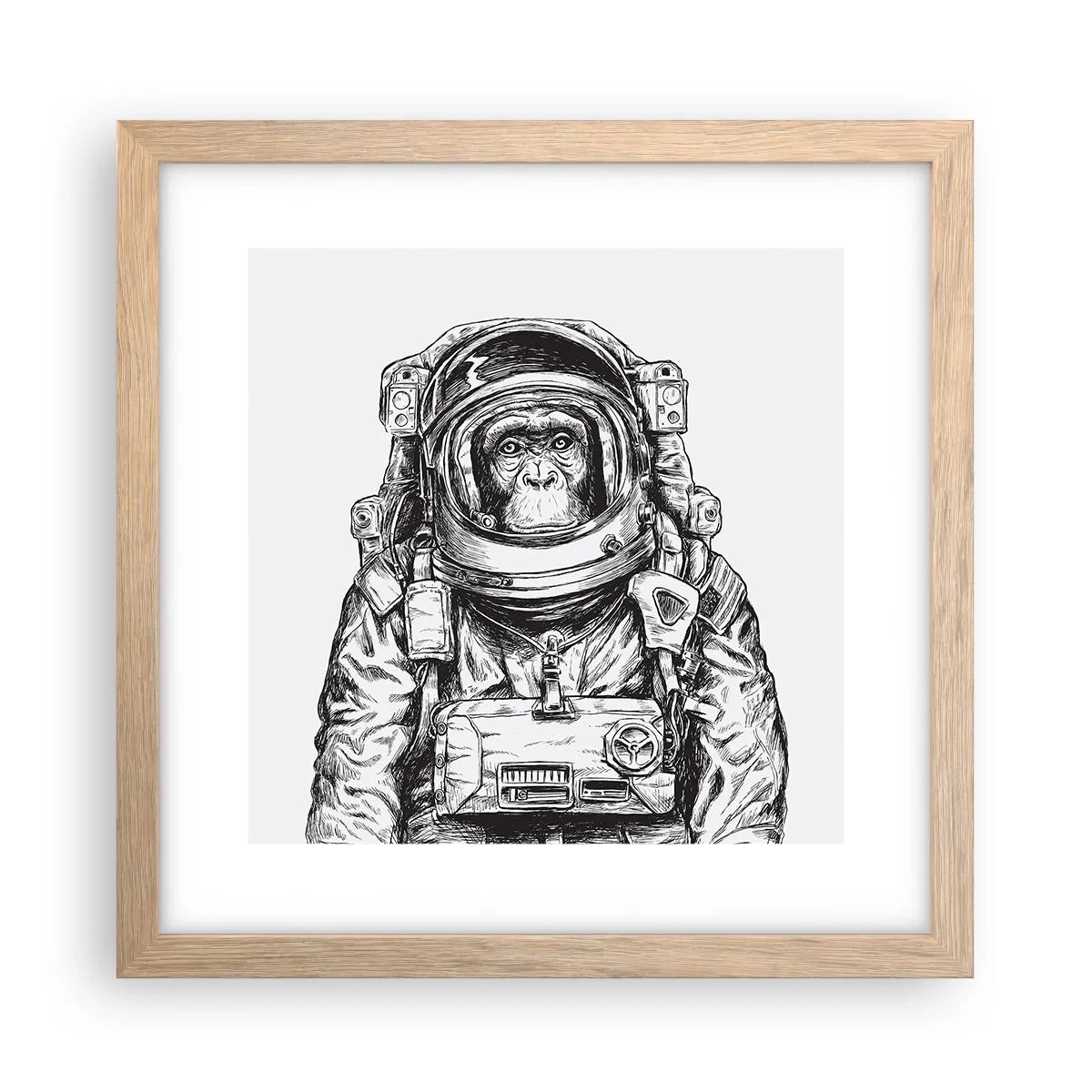 Póster en marco roble claro - Evolución alternativa - 30x30 cm