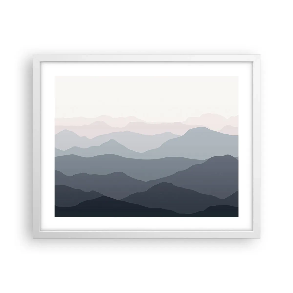 Póster en marco blanco - Cordilleras a la vista - 50x40 cm