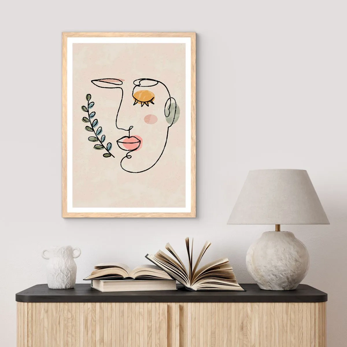 Póster en marco roble claro - Calma encontrada - 70x100 cm