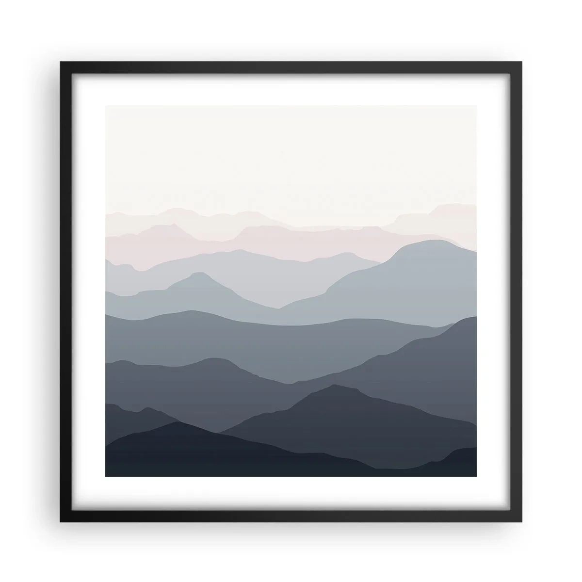 Póster en marco negro - Cordilleras a la vista - 50x50 cm