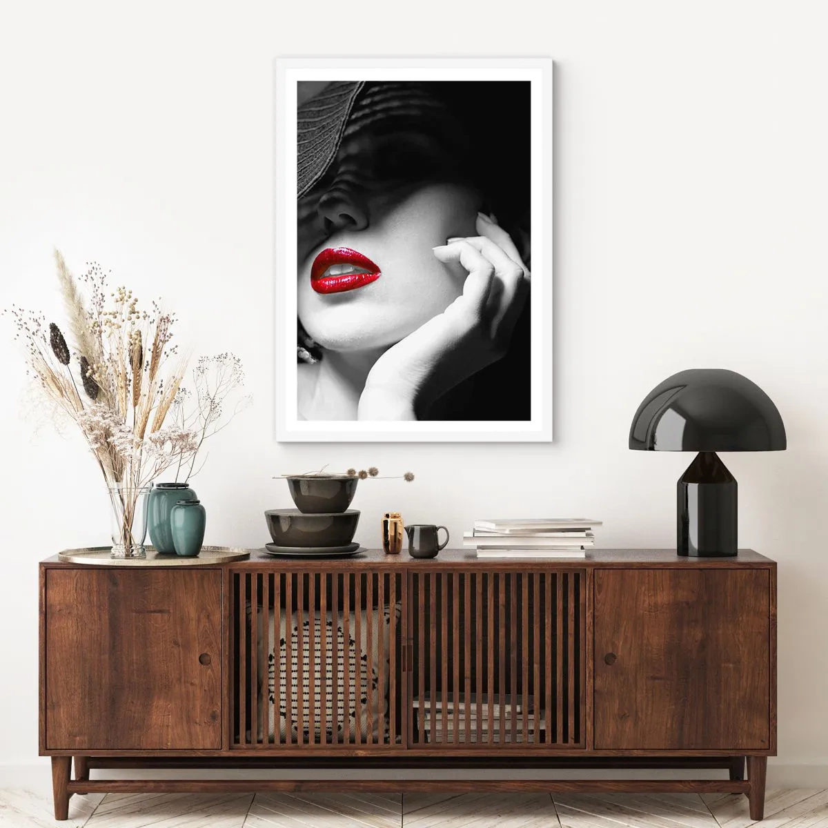 Póster en marco blanco - Estudio en escarlata - 40x50 cm