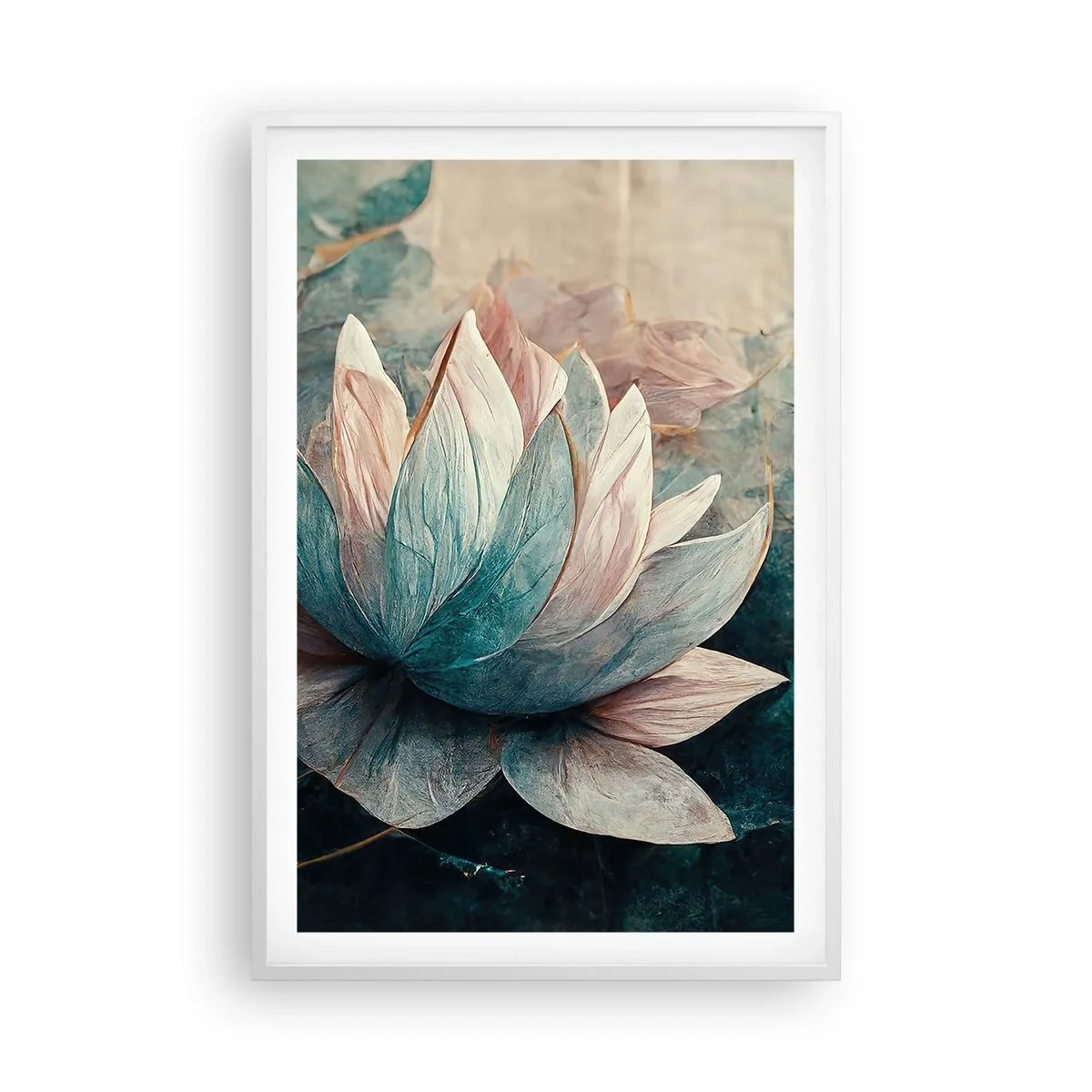 Póster en marco blanco - Estrellas de lago - 61x91 cm